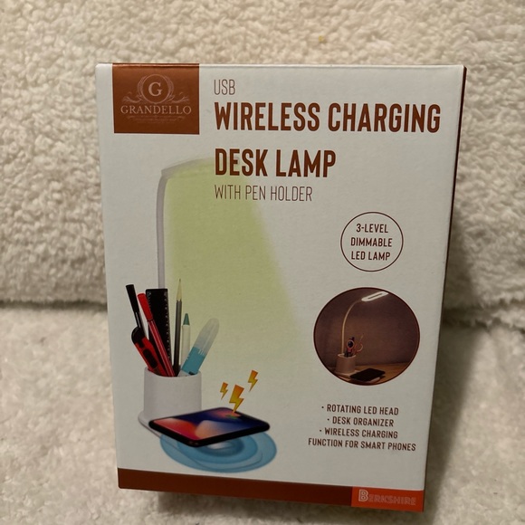 LED Desk Lamp with Wireless Charger/Pen Holder Home Office Table Lamps Light NIB - Picture 3 of 6